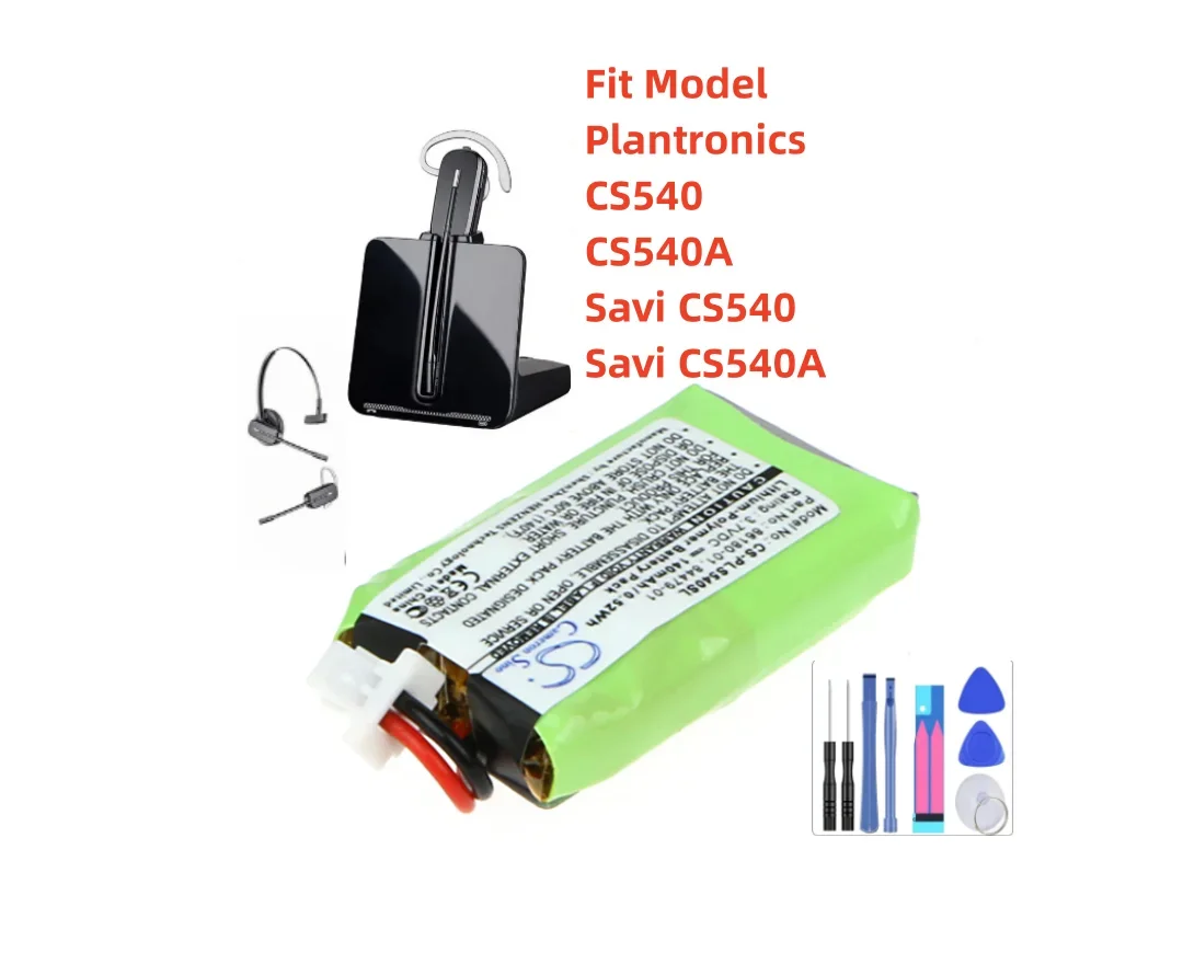 Wireless Headset Battery For Plantronics CS540 CS540A Savi CS540 Savi CS540A 84479-01 86180-01 Capacity 140mAh / 0.52Wh 3.70V