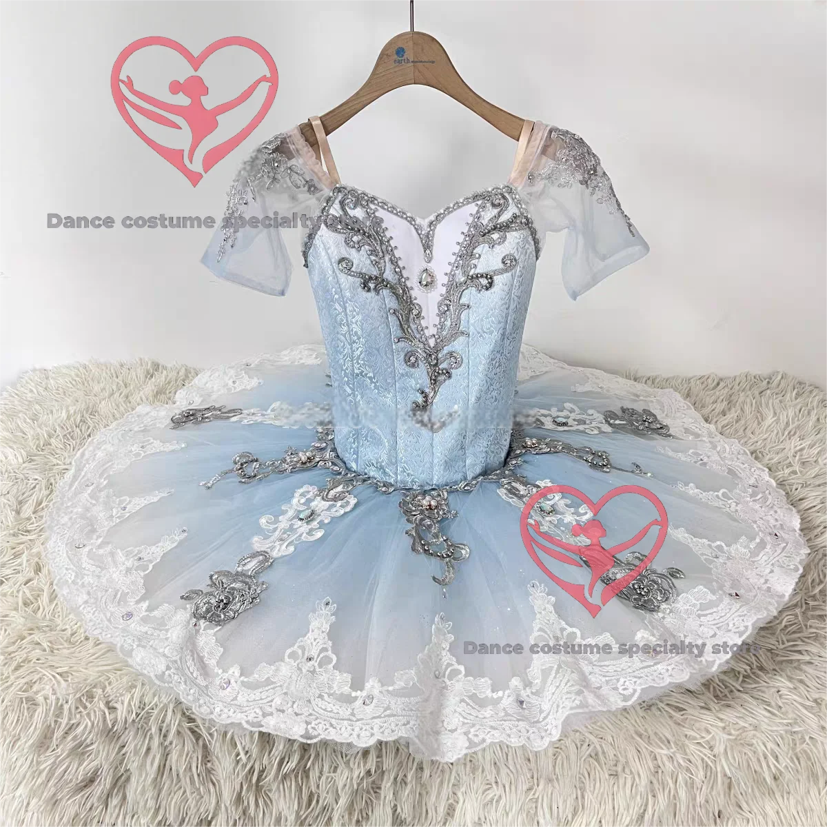 

Балетное профессиональное балетное платье-пачка Silver Fairy Variation, профессиональное балетное платье-пачка для соревнований GDC на заказ