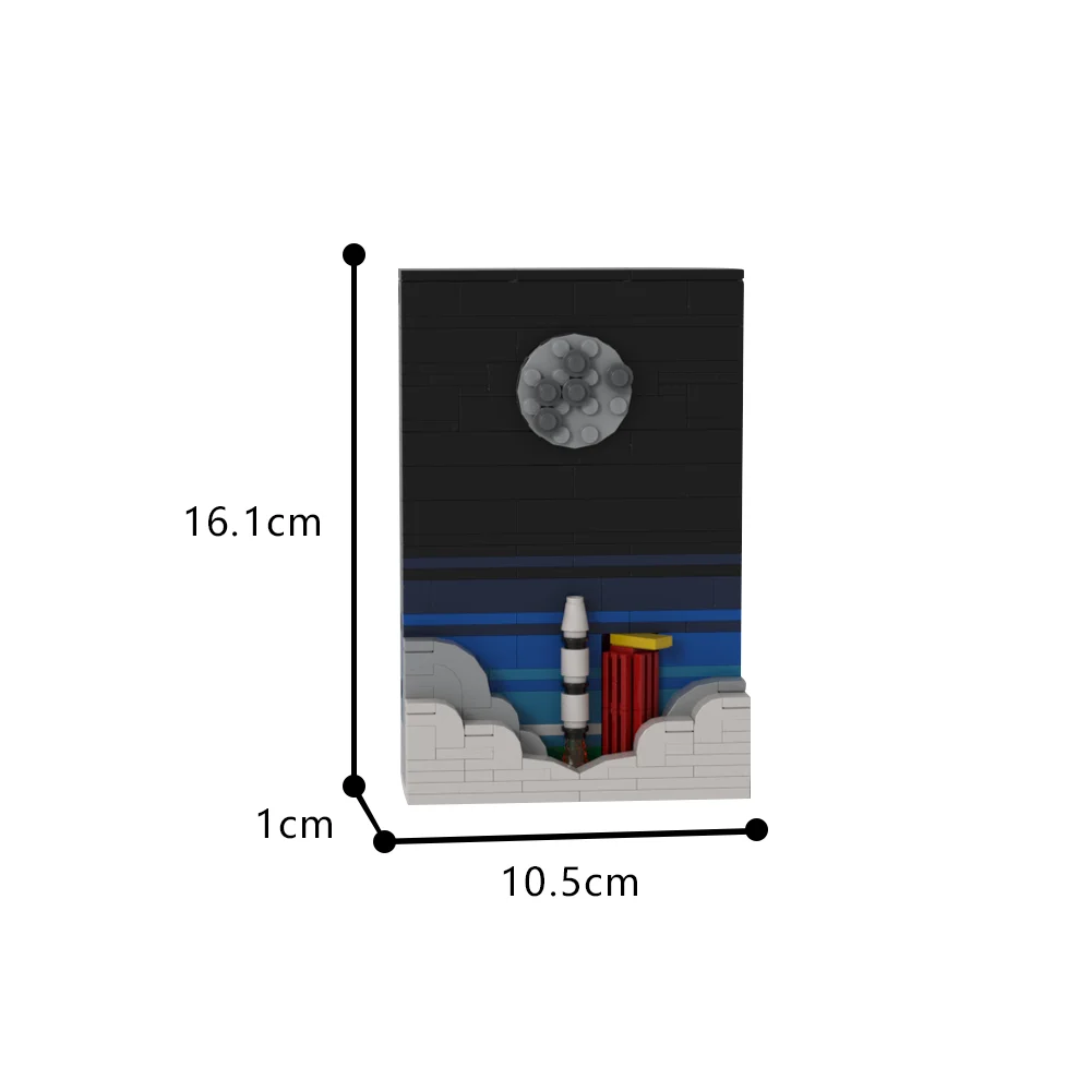 MOC Apolloeds-décennie s de construction de modèles d'ascension, peinture d'art 3D classique, exploration spatiale, briques de collection, jouet pour cadeau pour enfants