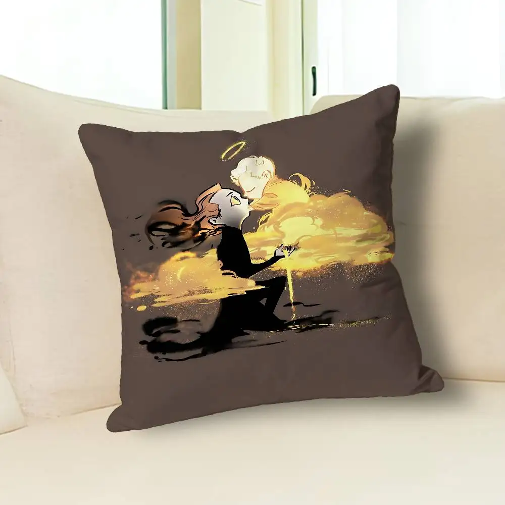 G-Good O-Omens TV Print Pillow Case Aesthetic Bedroom Decor 30x30 40x40 45x45 50x50 60x60 65x65cm