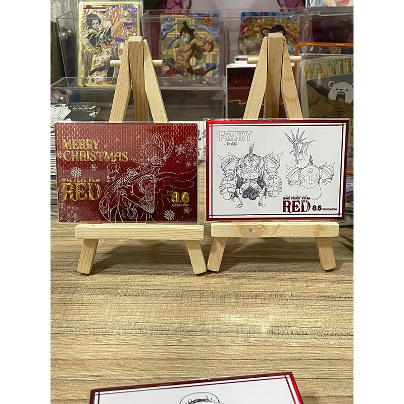 Anime ONE PIECE Hand Drawn RED Flash Card Luffy Nami Shanks Robin UTA Zoro Collection Toy Solitaire Christmas Birthday Present