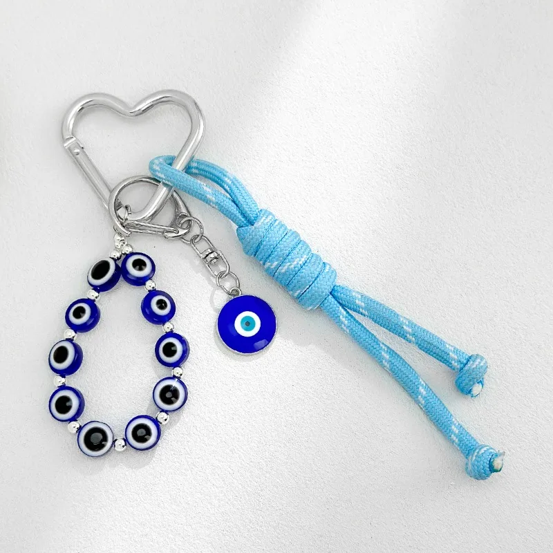 Demon Eye Keychain Jewelry Accessories Elegant Style Handcrafted Crochet Tassel Keychain Colorful Good Luck Tags Gift Jewelry
