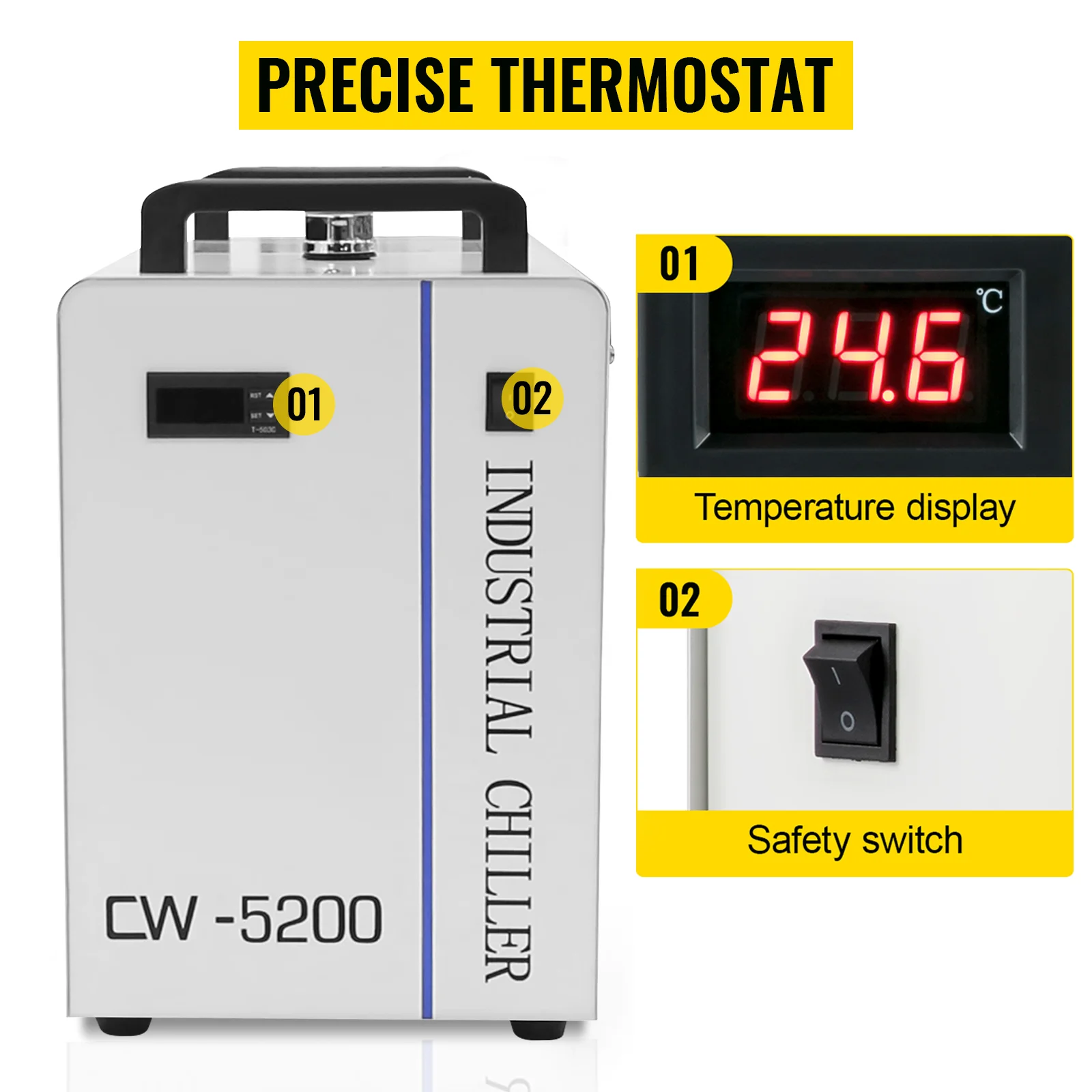 SIHAO 80W-130W CO2 Tube Indust - Laser Chiller Water Cooler recension och pris