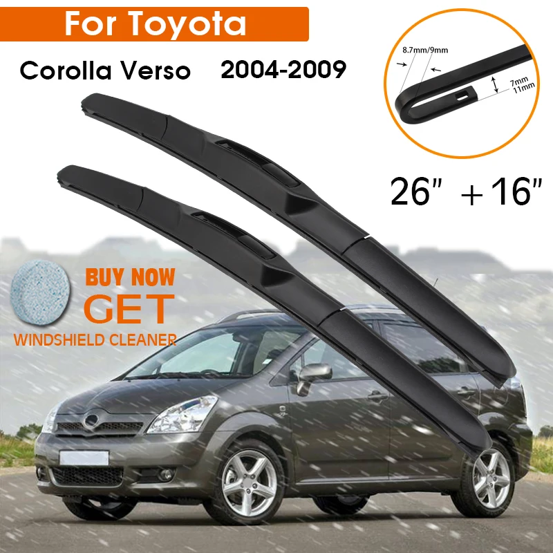 Car Wiper Blade For Toyota Corolla Verso 2004-2009 Windshield Rubber Silicon Refill Front Window Wiper 26