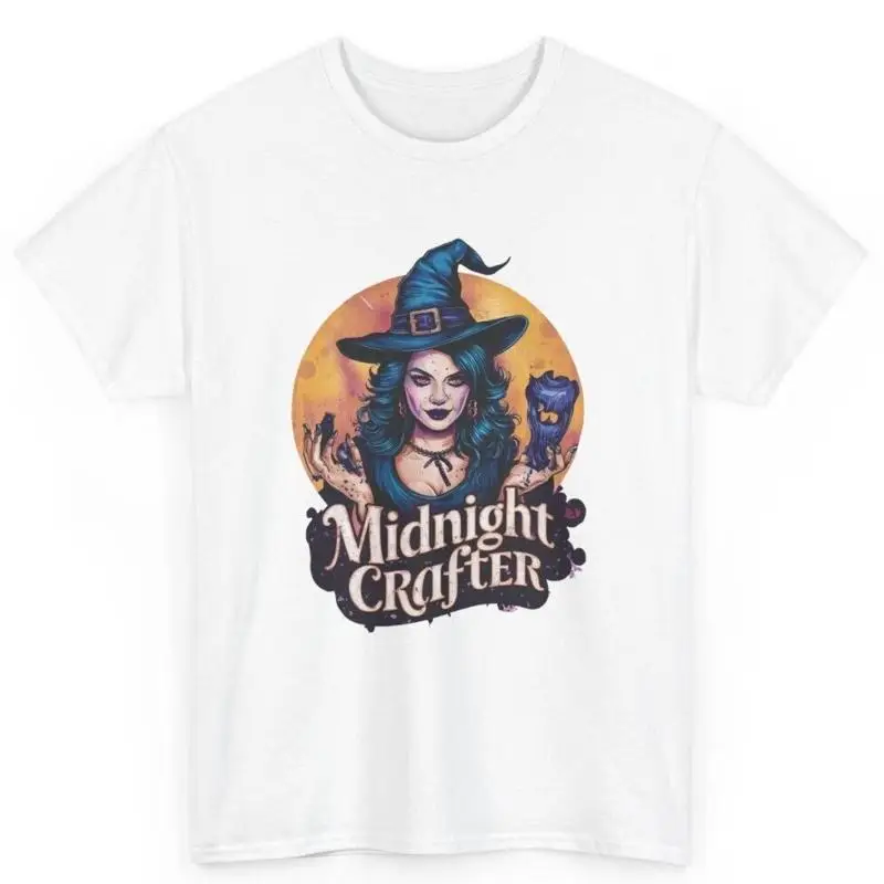

Хлопковая футболка Midnight Crafter Retro Witch Halloween For Crafters