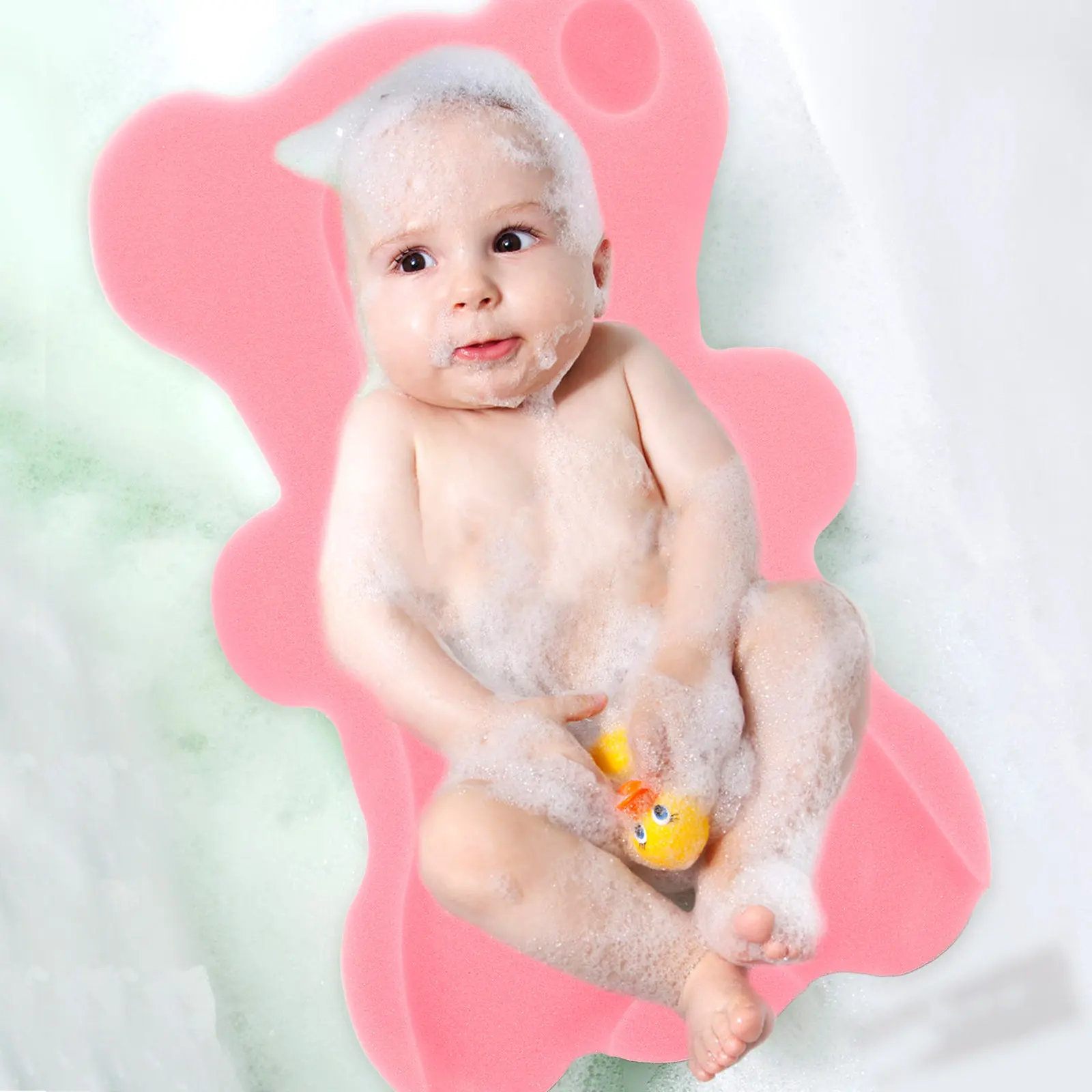 

Коврик для ванной, губчатая подушка-подкладка для ванны, мягкая нескользящая плавающая подставка для купания младенцев, мультяшный дизайн