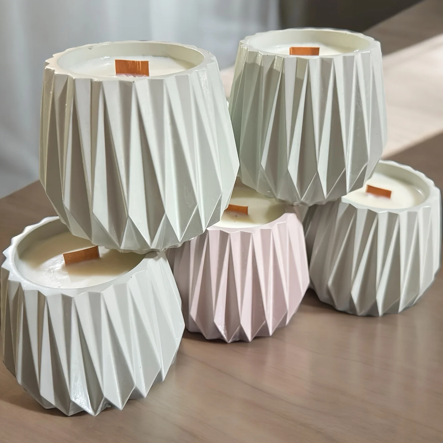 Cut Surface Candle Cup Silicone Mold, DIY Gypsum Concrete Shaped Storage Box Silicone Resin Mold