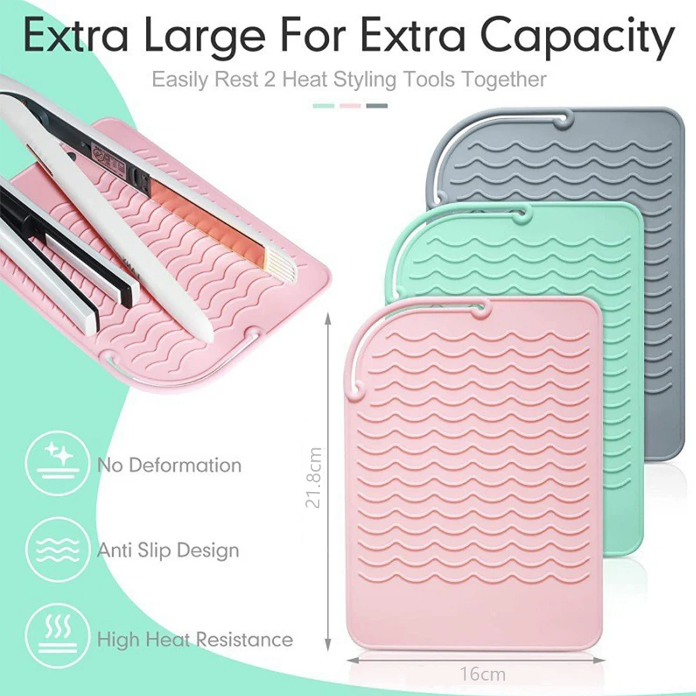 

Silicone Heat Resistant Travel Mat Pouch for Curling Iron Hair Straightener Styling Tools Multifunctional Heat Insulating Sleeve