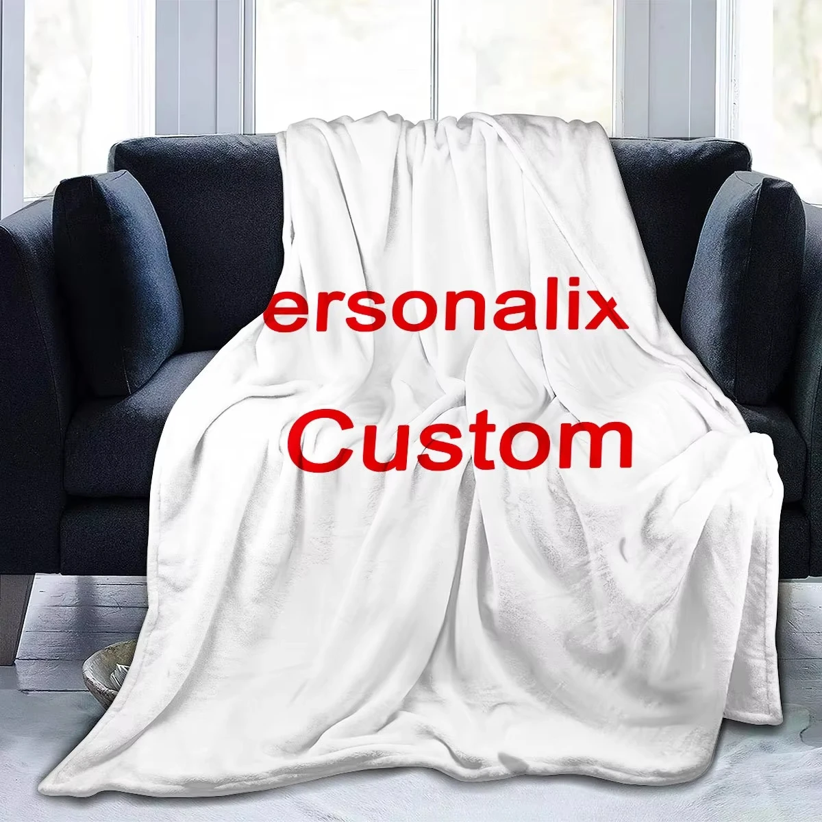 Personalized Basketball Theme Soft Flannel Blanket Customized Name _ Text, Lightweight and Warm