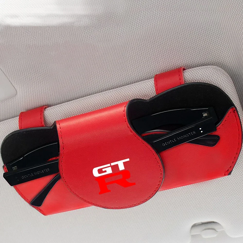 Car Glasses Case Sun Visor Multi-Function Glasses Holder Sunglasses Clip Card Ticket for Nissan GTR Skyline Kawasaki R32 R34