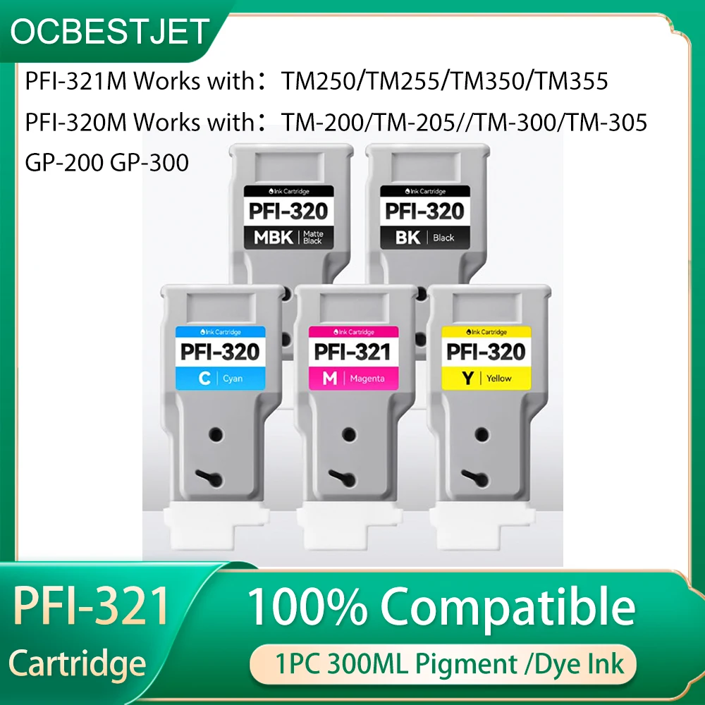 

PFI-321 PFI-320 300ML 1PC Ink Cartridge With Ink For Canon TM250 TM255 TM350 TM355 TM-200 TM-205 TM-300 TM-305 GP-200 GP-300