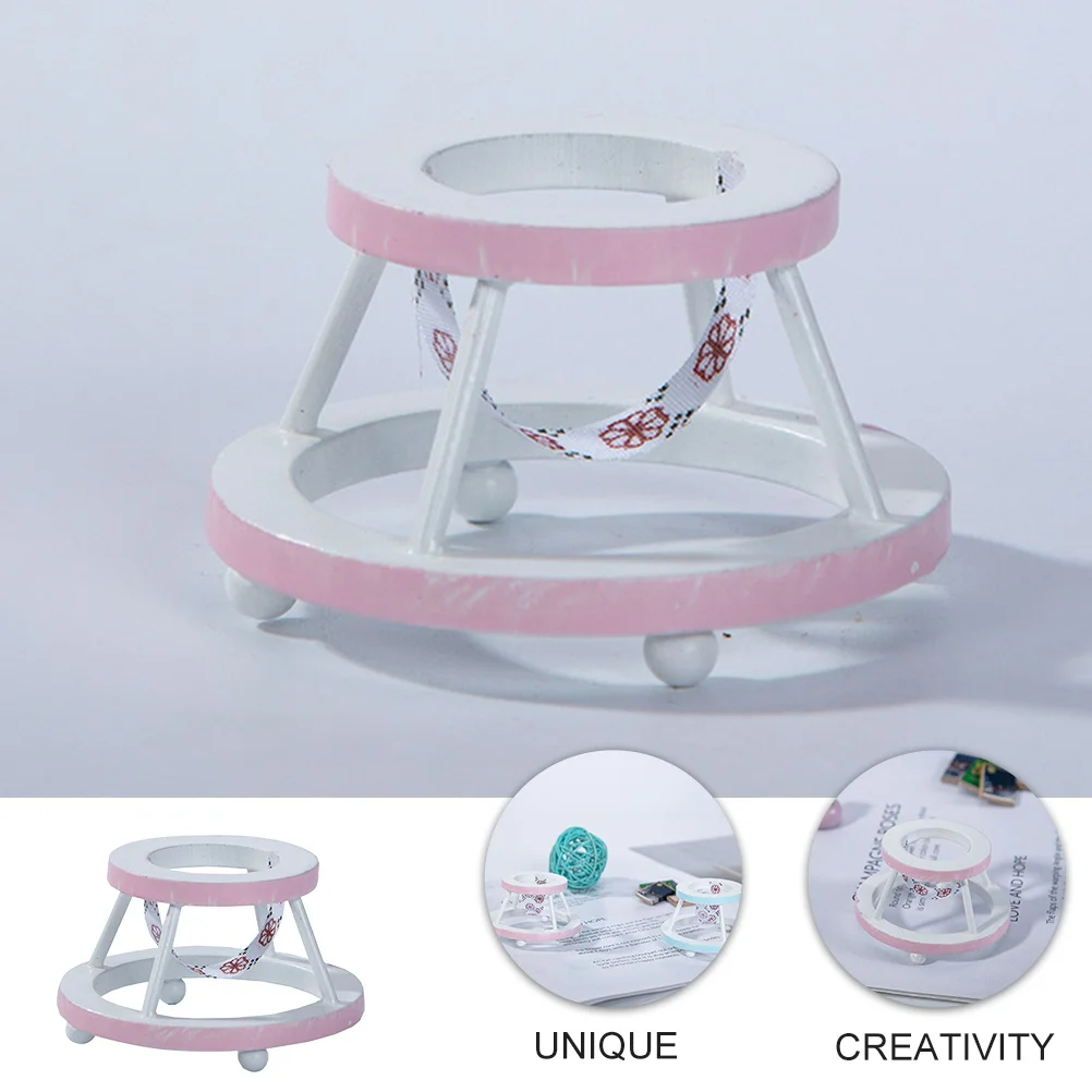 

1Pcs Miniature Wooden Walker Baby Walker Ornament Smooth Surface Safe for Kid Room Decoration Graduation DIY Photo Prop