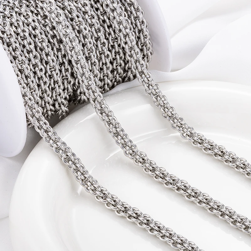 1Meters 304 Stainless Steel Chains Jewelry Making Accessories DIY Trend Necklace Bracelet Materials Crafting Supplies No Fade