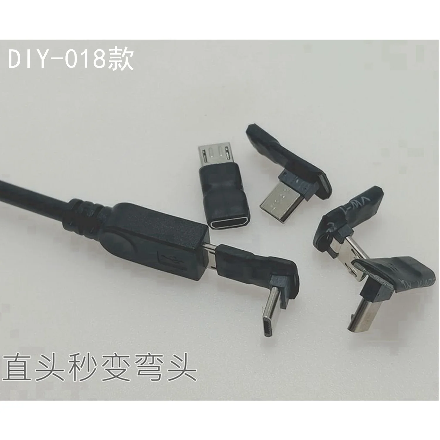 Ultra short body New Micro to Micro Adapter Plug 90 Degree Left and Right Angle Micro Male to V8 Female Charging Data Connector