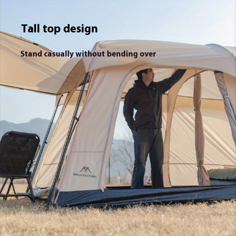 خيمة Mountainhiker للتخييم في الهواء الطلق طوال الليل وغرفتين محمولة سميكة ومظلة ميدانية معدات التخييم والتجمع العائلي #4