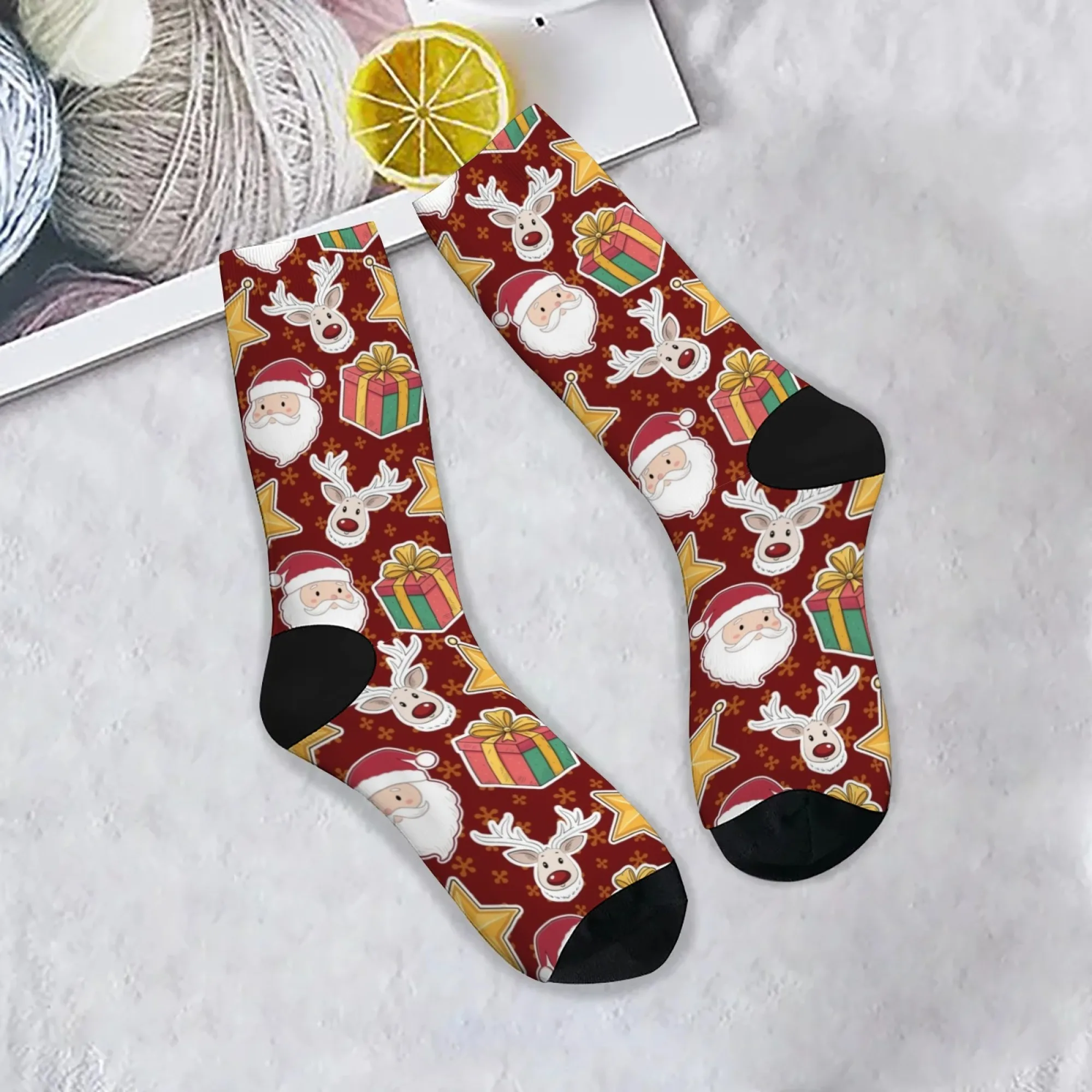 Calcetines lindos de dibujos animados de Navidad novedad divertidos calcetines de hombre estilo Harajuku cómodos calcetines casuales cálidos de moda regalo de vacaciones Unisex