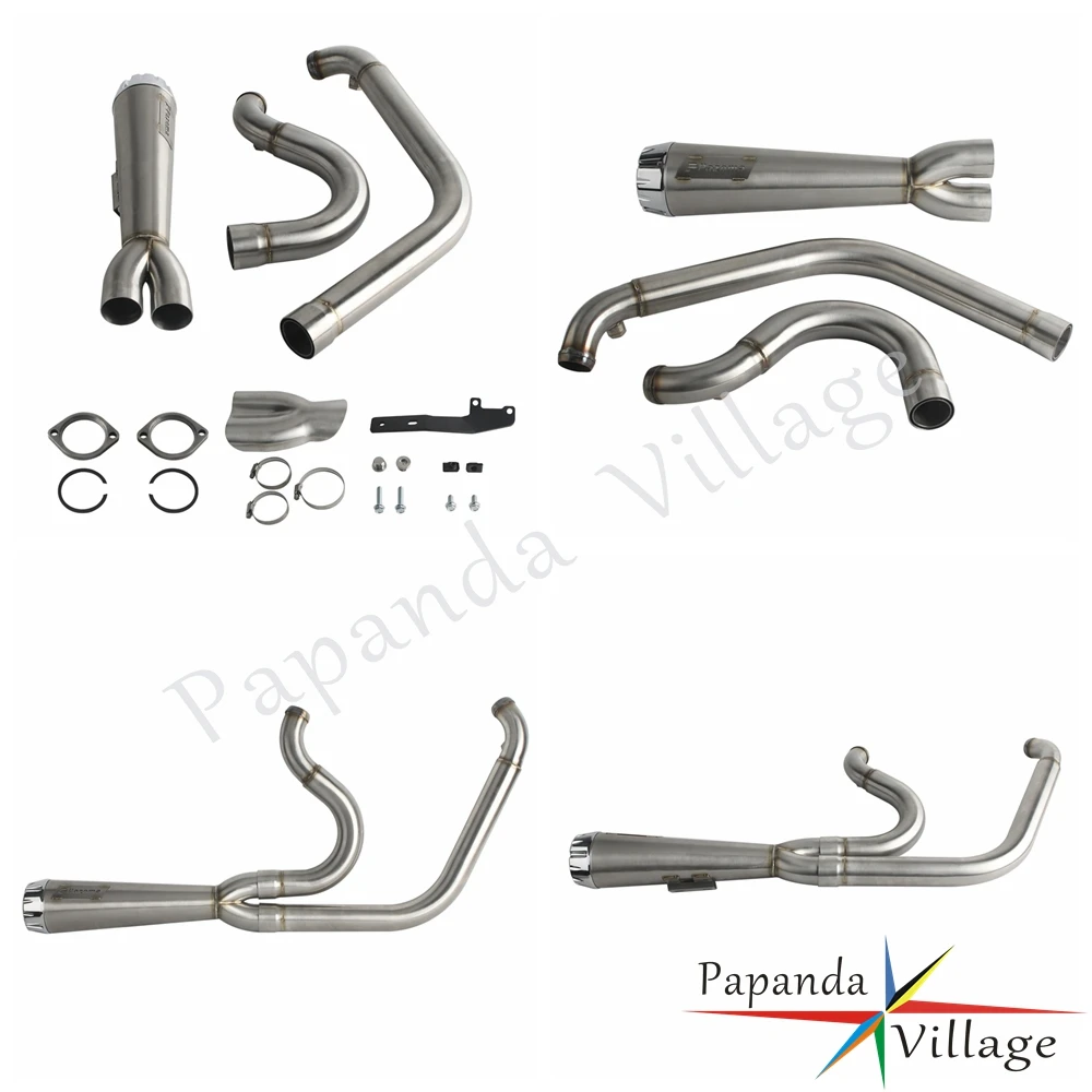Motorcycle Full Exhaust Pipe Exhausts System Mufflers For Harley Dyna Wide Super Glide Fat Street Bob Low Rider FXDF 2006-2017 - view 5