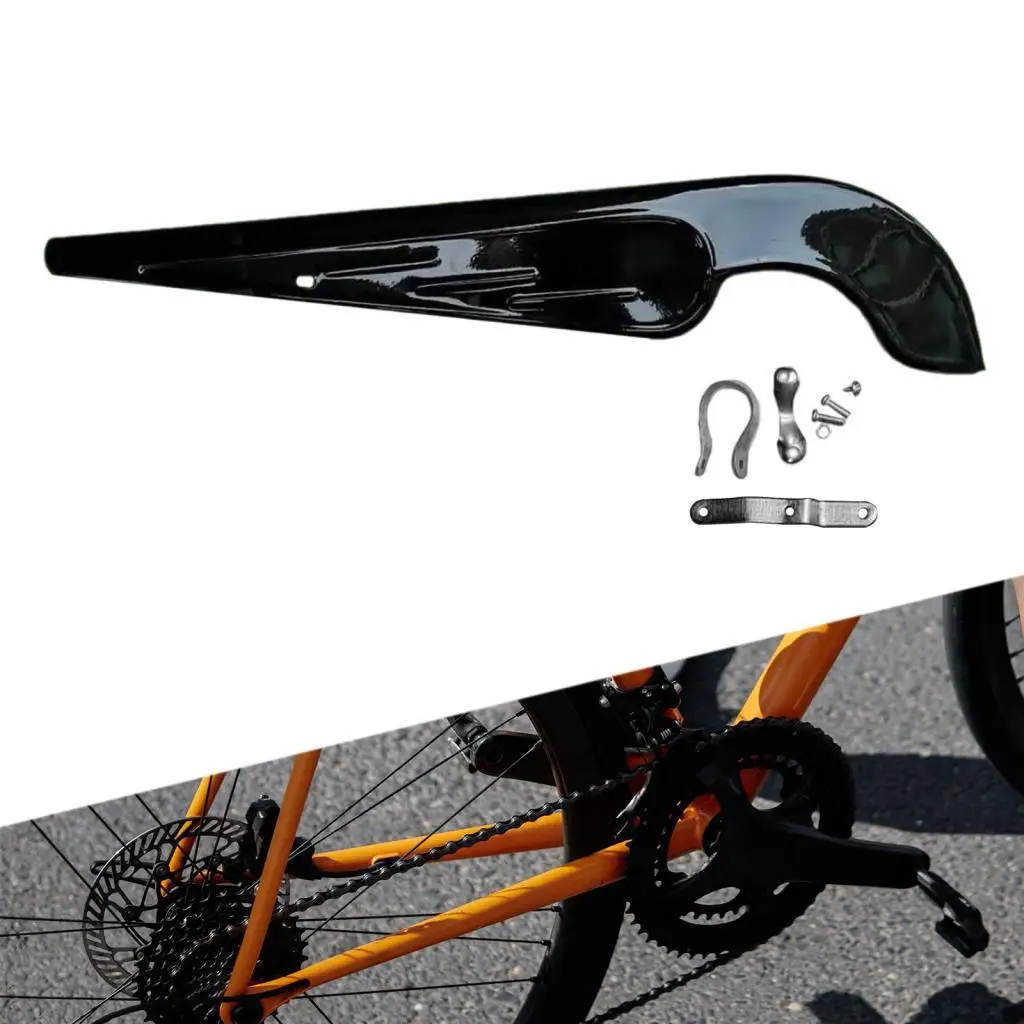 Universal Chain Guard Cover for 28 Inch Bicycle Metal Chain Box Road Bike Cycling Gear Replacement Shield