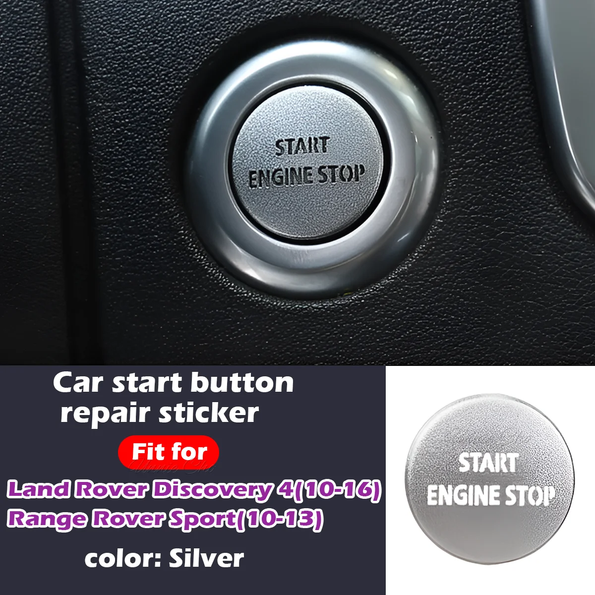 Für Range Rover Sport L320 Motor Start Stop Taste Aufkleber Schwarz Chrom Zündknopf Abdeckung Für Discovery 4 Lr4 2010-2016 – Detail 3