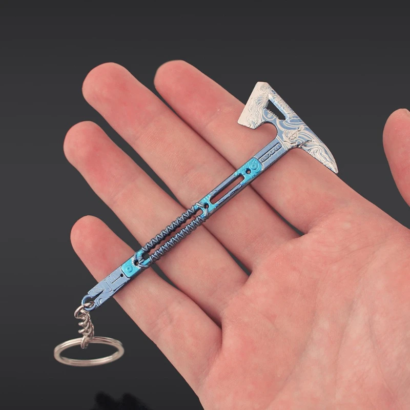 9 cm/3,54 in Delta Force Mini Schwarzmeer Taktische Axt Metall Schlüsselbund Anhänger katana Spiel Peripherie Modell Zubehör Spielzeug junge Geschenke