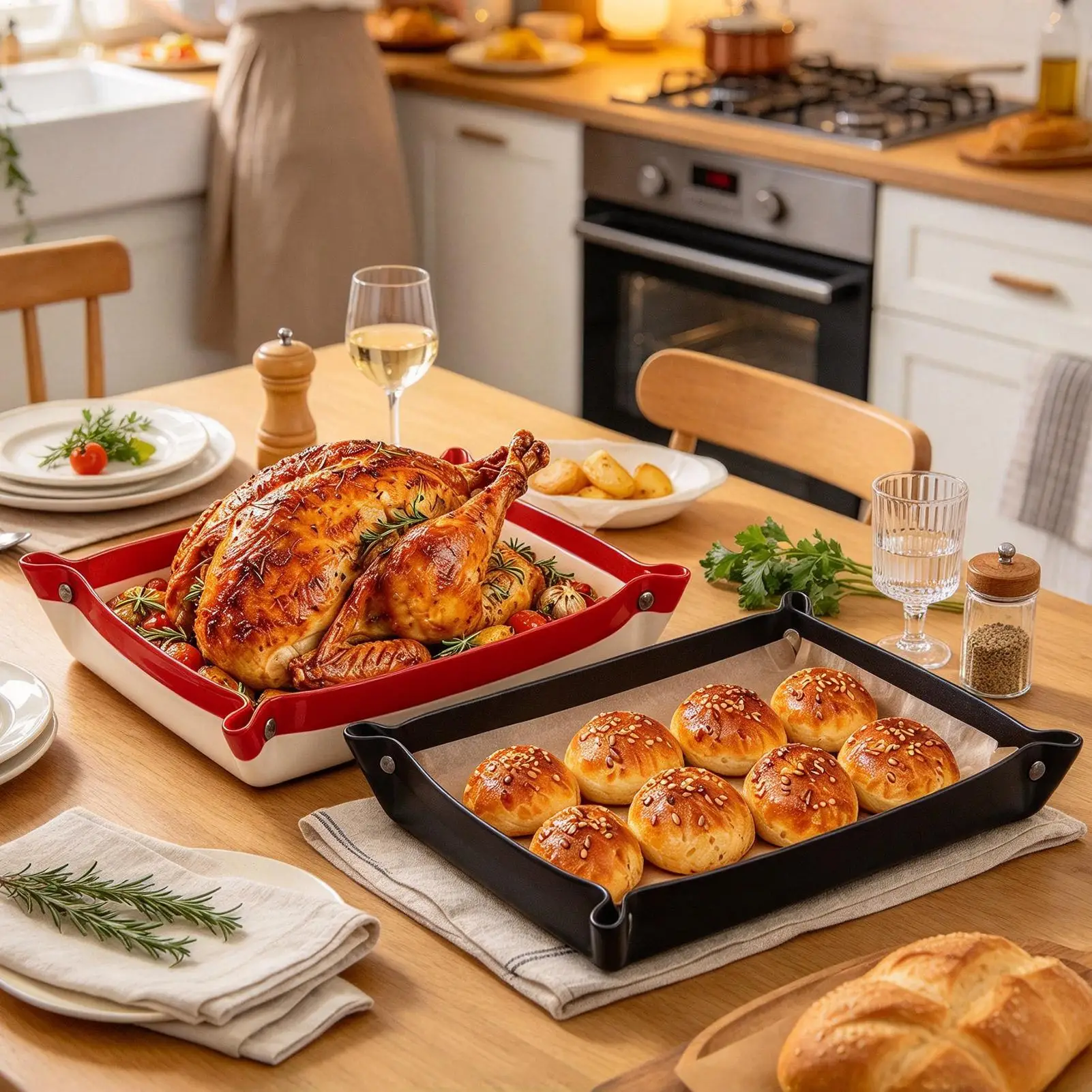 Silicone Mat Baking Non Stick Oven Cooking Sheet Pan Leak Proof for Cookie Pie Bread Pastry Dough Kitchen Catering Bakery