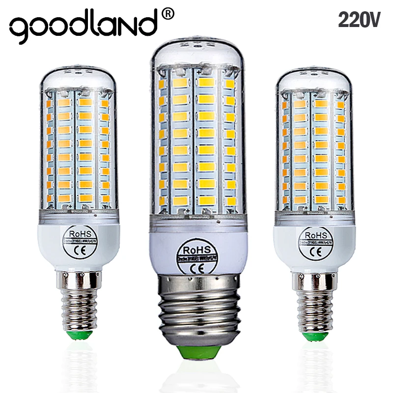 Lâmpada de milho LED para ampola doméstica, E27, E14, SMD5730, 220V, 24, 36, 48, 56, 69, 72LEDs, candelabro, vela