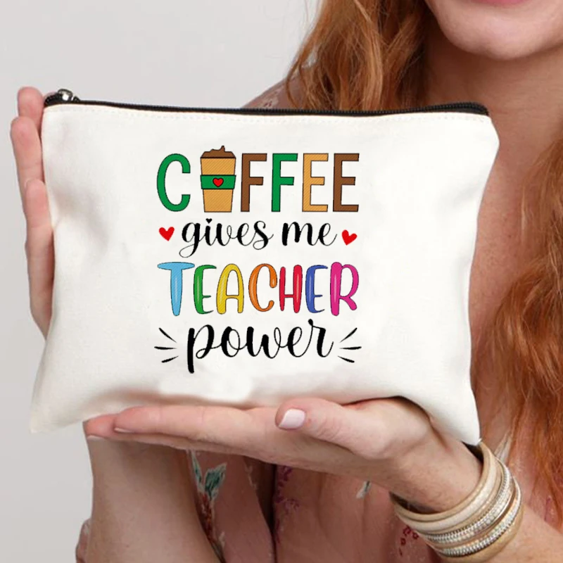 Women School Teacher Gift Cosmetic Bag pouch wallet Portable Organizer Pouch Bag Travel Makeup Bag Custom Made Makeup Bag Bags