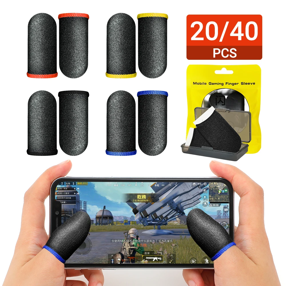 

20/100 Pcs For PUBG Gaming Finger Sleeve Breathable Fingertips Sweatproof Anti-slip Fingertip Cover Thumb Gloves For Mobile Game