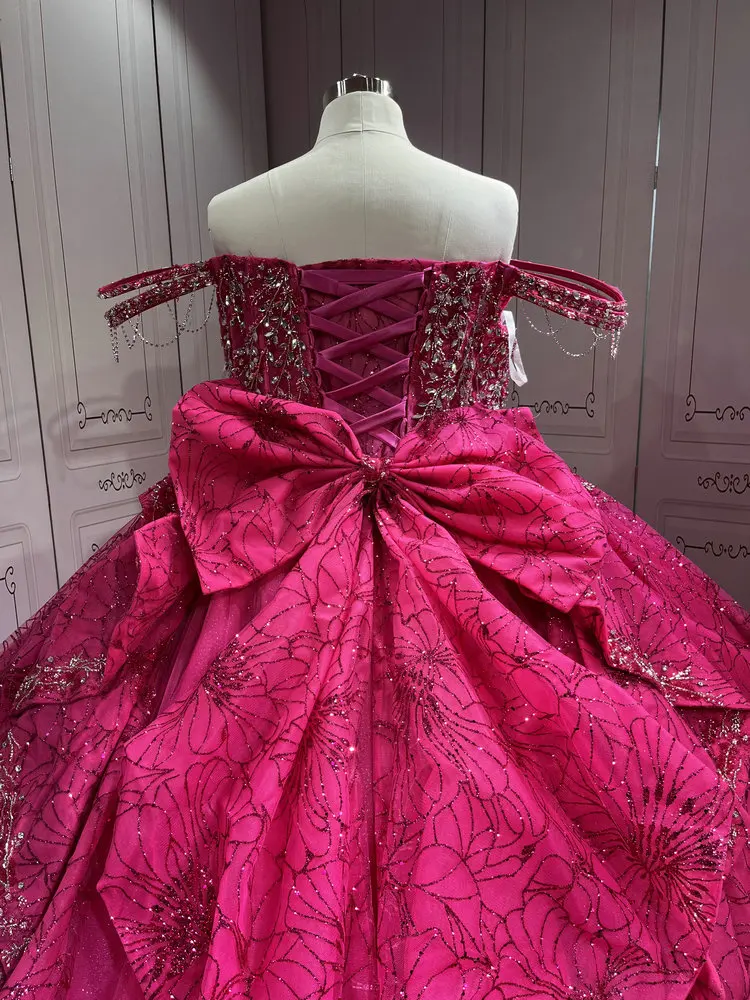 Mumuleo Fuchsia หวาน 16 ชุด PLUS ขนาด Quinceanera ชุดราคาไม่แพง Miss XV Vestidos De Quinceanera 15 Anos 2025 De Xv