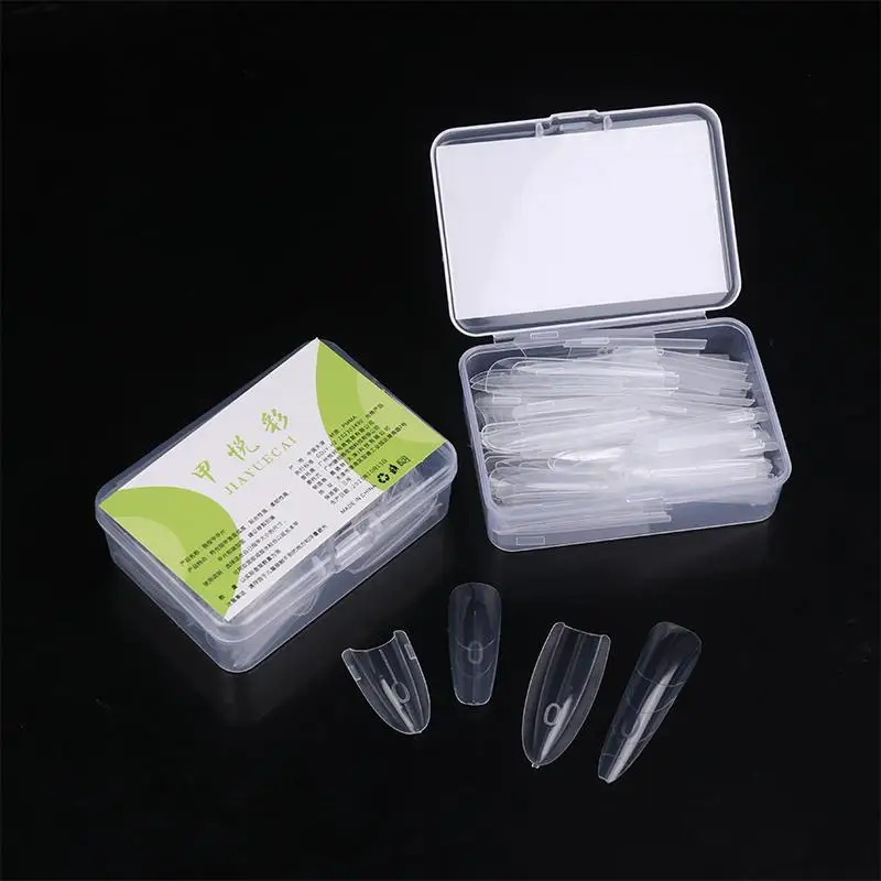3Box 180pcs Sandwich Dual Nail Forms 15 Sizes T-Shaped Ellipse Quick Extensions Manicure Top Bottom Mold Tool