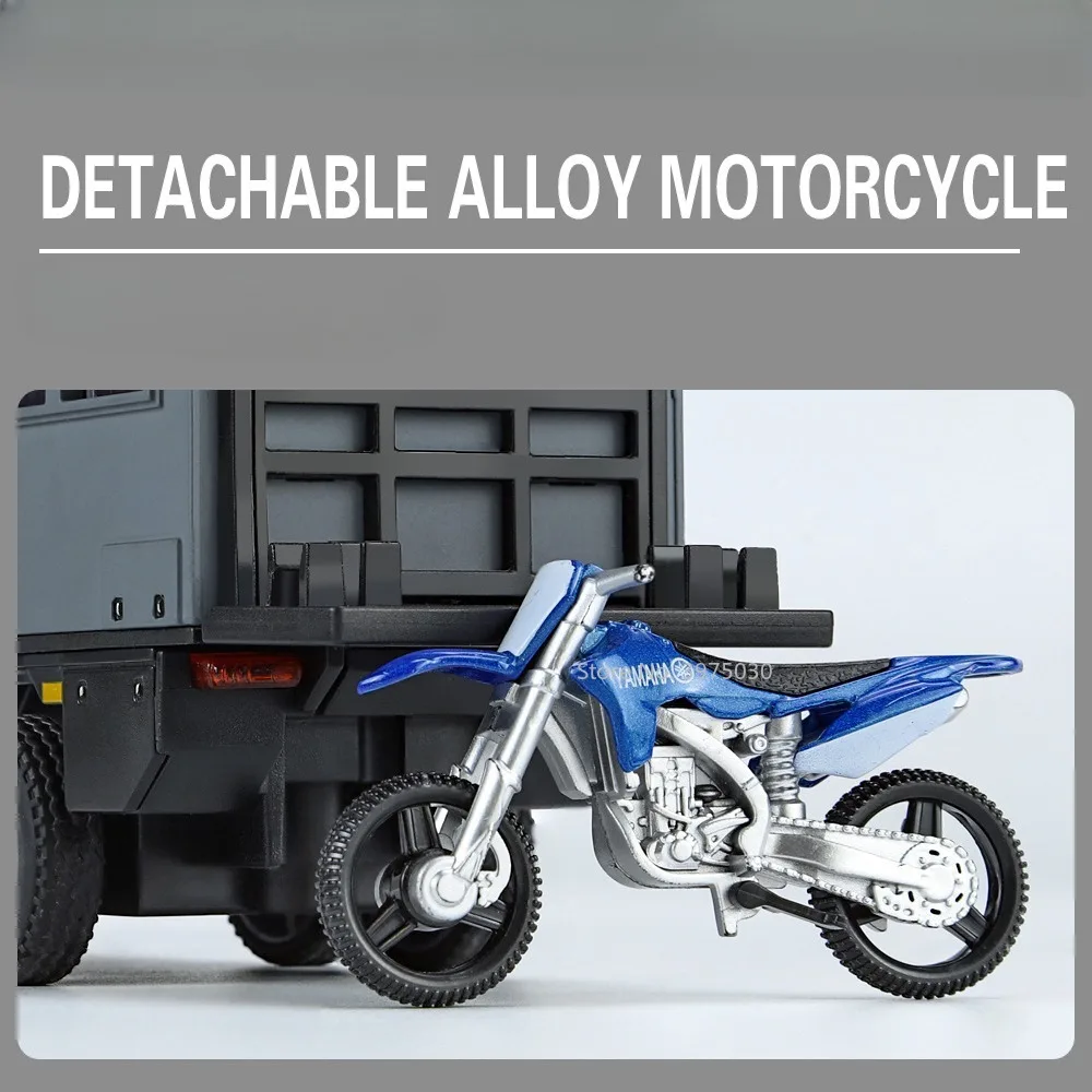 Nomadison-Alloy Diecast Rv Car Model Toy, Simulação Veículo Off-Road, Som e Luz, Puxar Coleção, Decoração, Presentes Meninos, 1:24