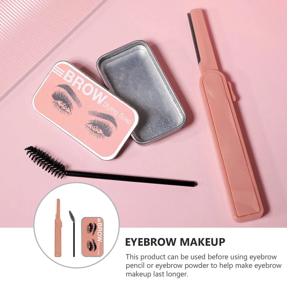 

3pcs Eyebrow Soap Kit Transparent Brow Styling Wax Natural 3D Full Brows Shaping Tool No Residue Make Up Supplies