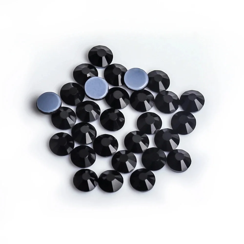 

Стразы SS4-SS30 Black Jet Better DMC Hot Fix Flatback, стеклянные, для пришивания, термоклеевые, для декора ткани, аксессуары