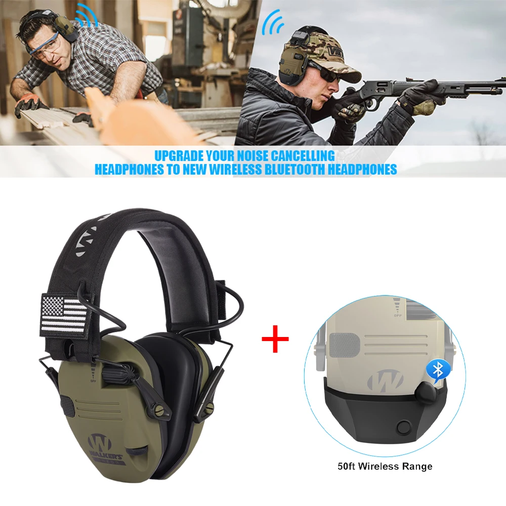 

Green Outdoor Earmuffs Active Headphones for Shooting Electronic Hearing protection Noise Reduction Hunting headphone