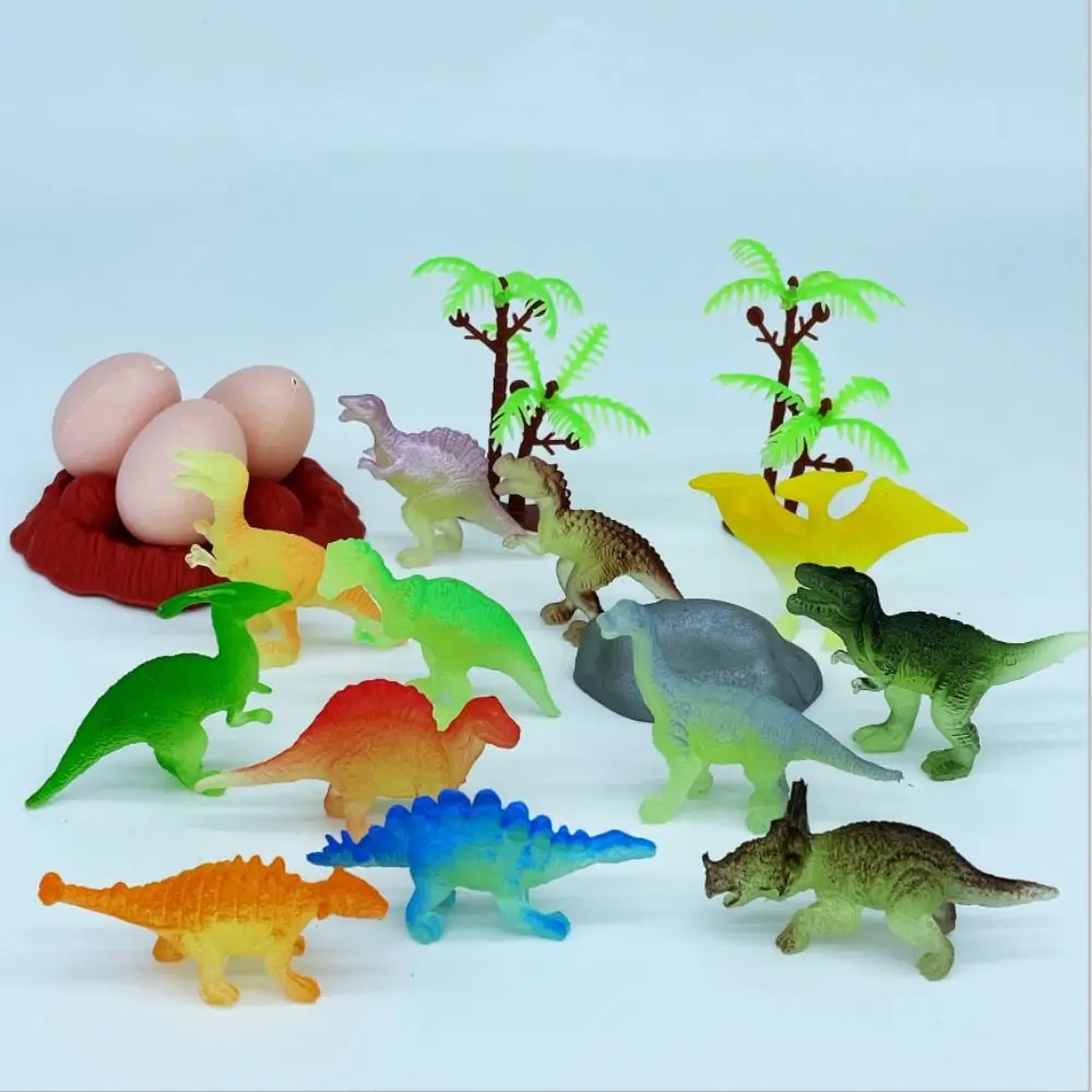 Dinossauro que brilha no escuro, brinquedos de dinossauro, figura de ação, pvc, dinossauro noctilucente, colorido, mini dinossauro de simulação noctilucente