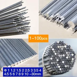 1pcs-100pcs aluminum solid rod,Φ 1-30mm diameter,300 500mm length,High Quality Straight fine aluminium round bar,Dia 1 1.2 1.5 2