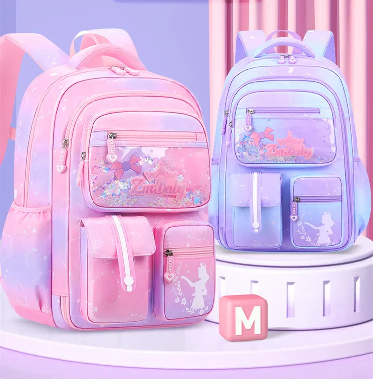 2024 yeni kız çocuk sırt çantası için okul çantası geri paketi pembe çocuk genç Schoolbag birincil Kawaii sevimli su geçirmez küçük