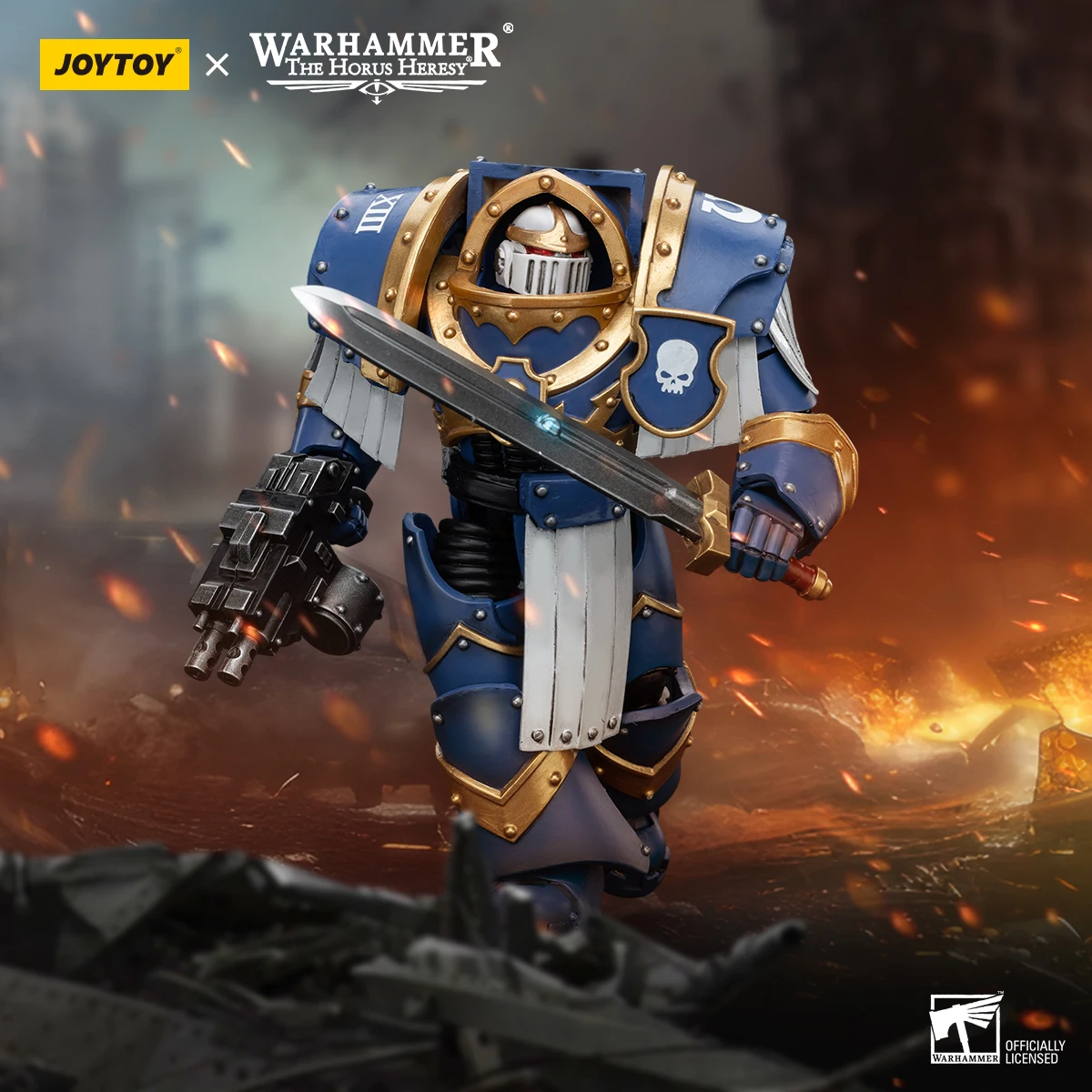 

JOYTOY Warhammer "The Horus Heresy" Ultramarines Cataphractii Terminator Squad Sergeant With Power Sword Action Figures Original