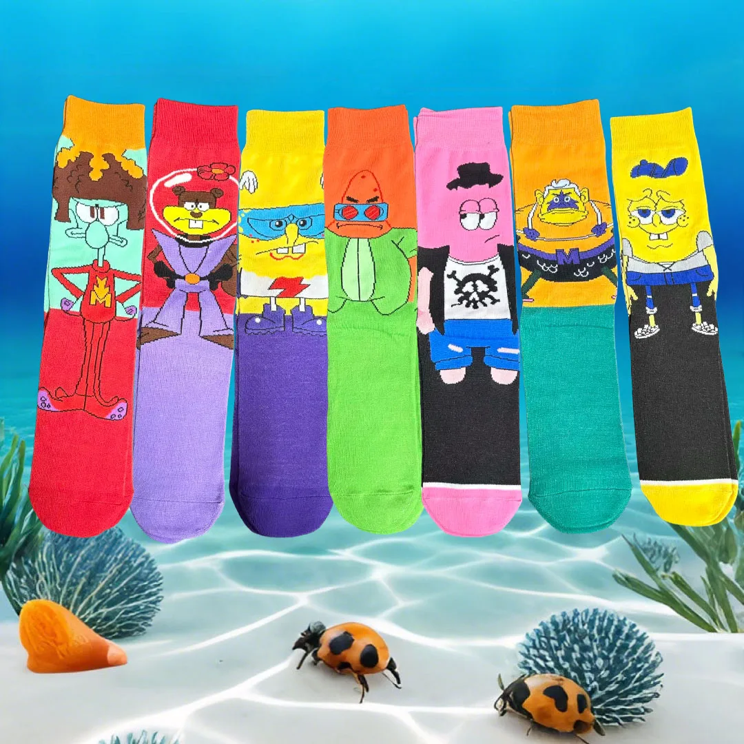 1/7 paar cartoon anime-serie schattige hoge sokken gebreid unisex