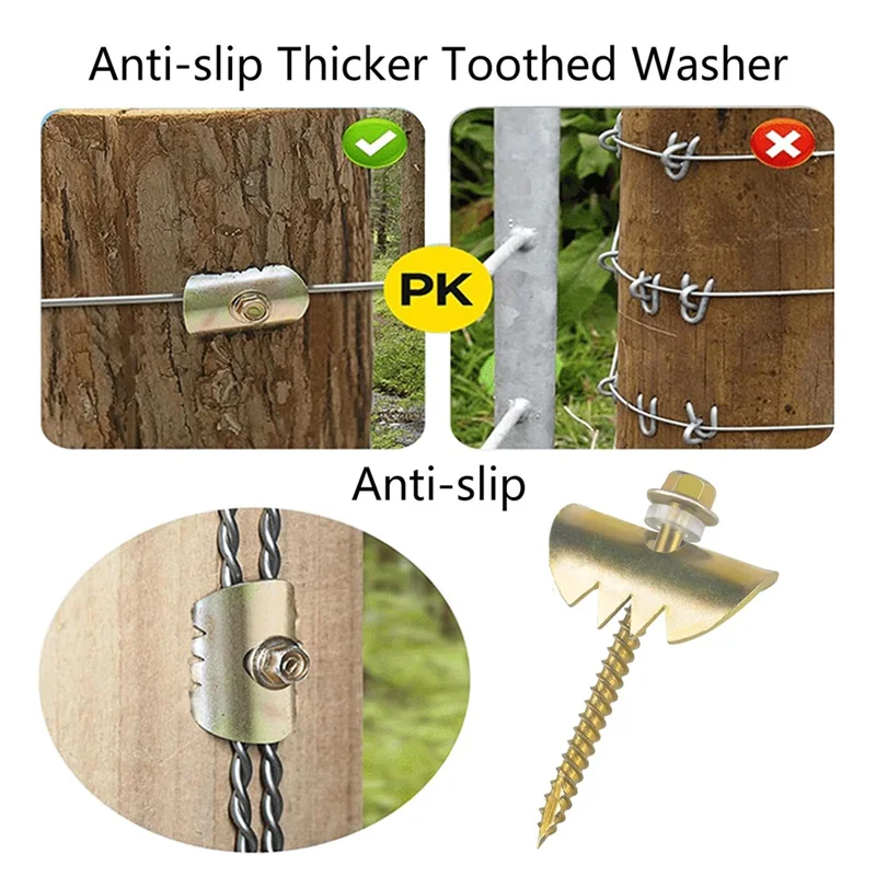 

50Pcs Zinc Alloy Wire Fencing Fasteners For Softwoods Fence Nail For Farming Gardening Reuse Fence Staple Screw-A98U