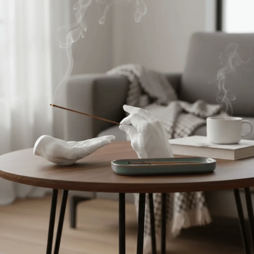 Practical Resin Palm Shape Incense Holder Simulated Quaint Incense Stick Holder Decorative Gesture Ornament Tea Room