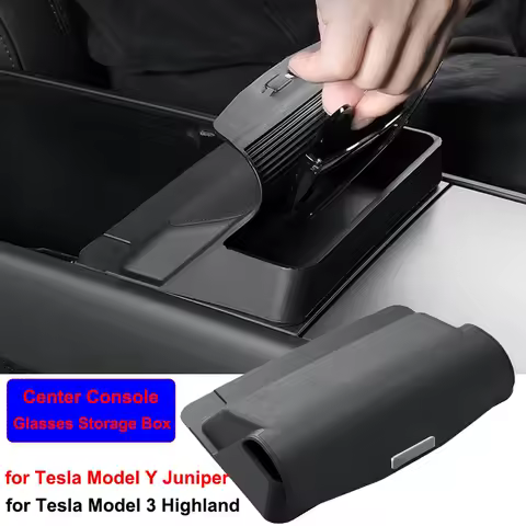 for Tesla New Model Y Juniper 2026 Accessories Center Console Storage Tray Model 3 Highland 2025 Glasses Storage Box with Cover