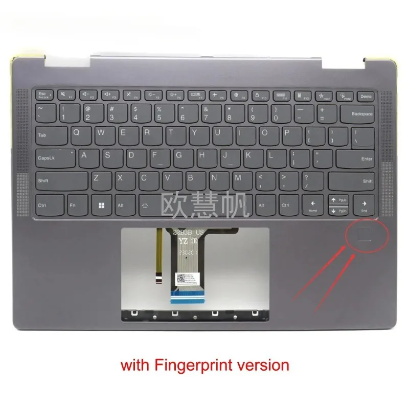 T New Replacement for Lenovo Yoga 7 14IRL8 2023 Laptop Palmrest Upper Cover with US Backlight Keyboard 5CB1L40794 14