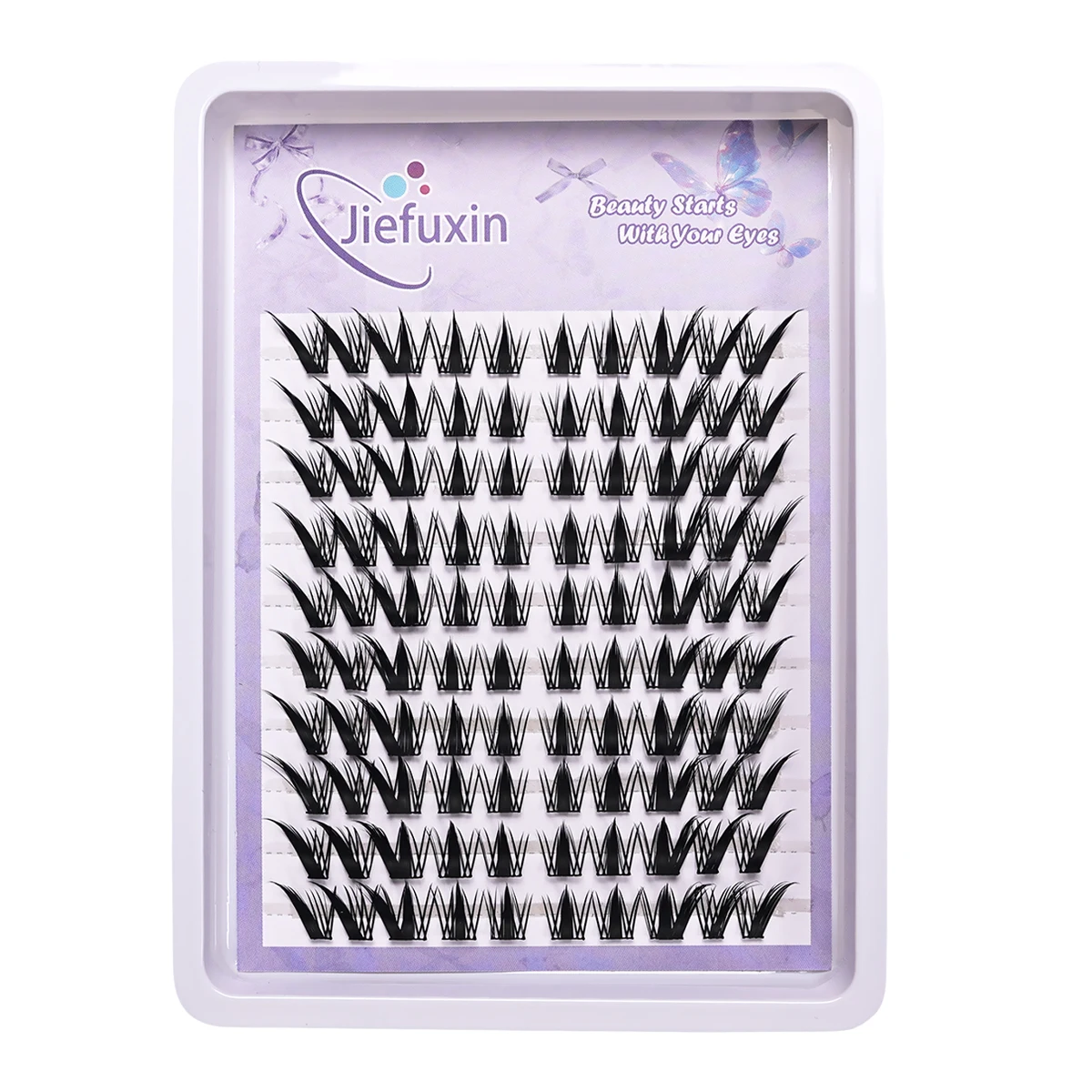 10 Reihen Cat Eye Cluster Wimpern handgemachte weiche DIY einzelne Wimpern Kosmetik Make-up Manga Wimpern – Detail 6