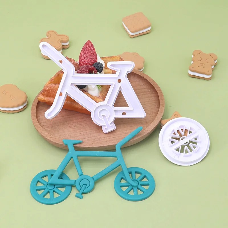 Bike Bicycle Cutter Gum Paste Flowers Cake Decorating Cutter Fondant Mold Sugar Tools