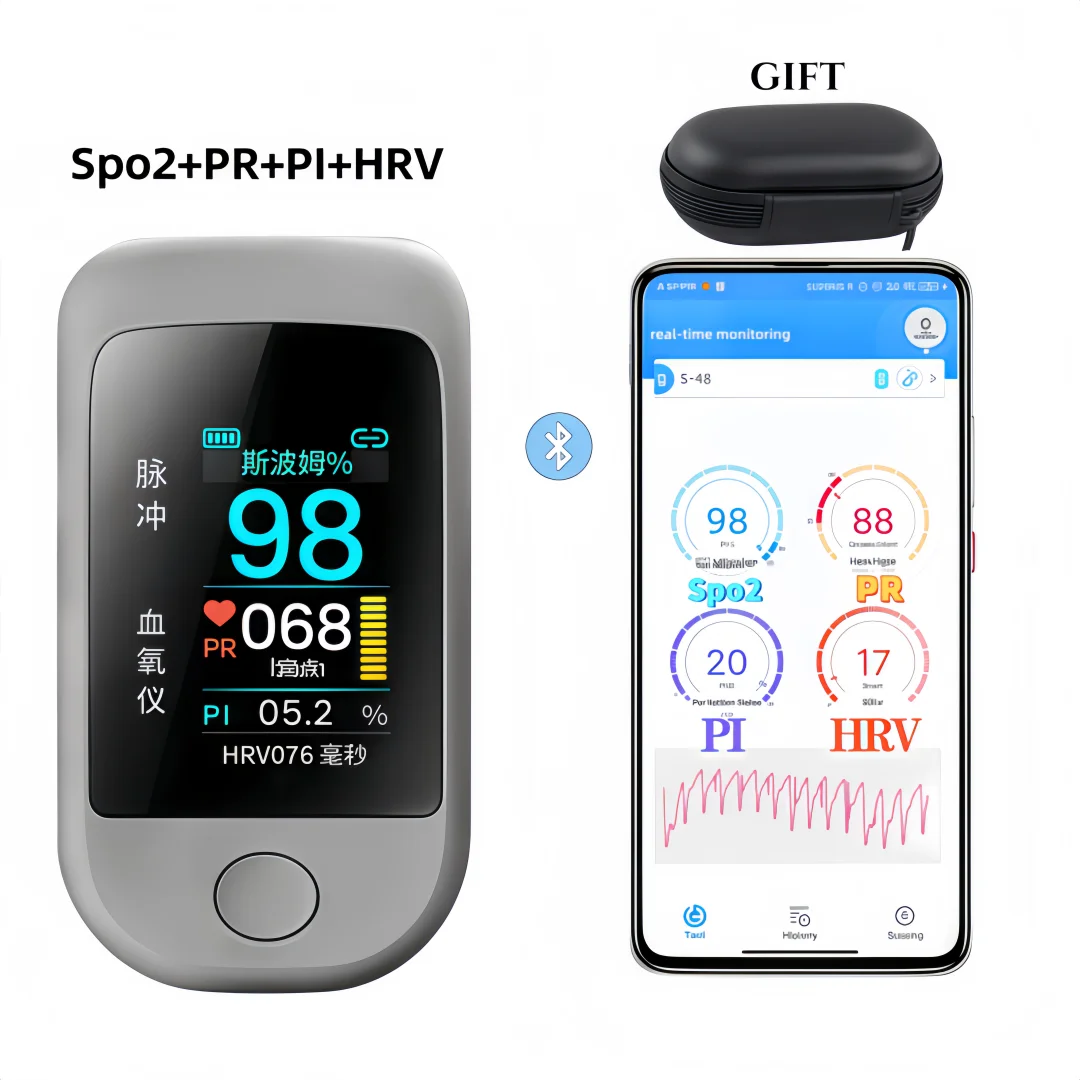 

Многофункциональный Bluetooth-монитор кислорода в крови, пульс HRV на кончиках пальцев, насыщенность сердечного ритма и кислорода в крови, измеритель кислорода в крови
