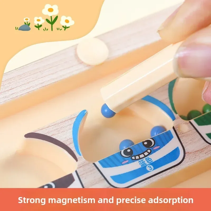 กระดานวาดภาพ ของเล่นเด็กเล็กแบบมอนเตสซอรี่ & เขาวงกตแม่เหล็ก จับคู่สี จับคู่ตัวเลข ฝึกนับเลข กิจกรรมก่อนวัยเรียน