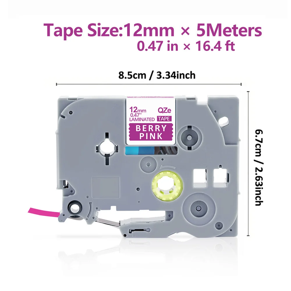 1PK 12mm 0.47in Label Tape Compatible for Brother P-Touch TZe-MQP35 TZ-MQP35,  1/2 Inch Replacement TZ TZe Tape for PT-D210