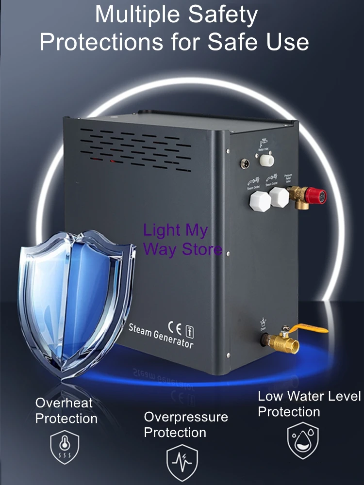 Sauna Steam Generator  Smart Unit with Touchscreen Panel  Engineering-Grade Steam Generator for Saunas, Bathrooms, and Showers