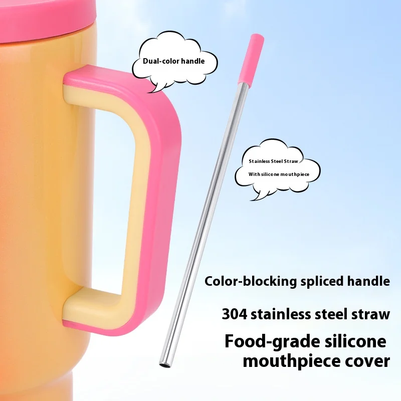 الأكثر مبيعا 40oz كوب سيارة من القش 304 الفولاذ المقاوم للصدأ سعة كبيرة الحفاظ على الباردة كوب الثلج مع مقبض كوب معزول